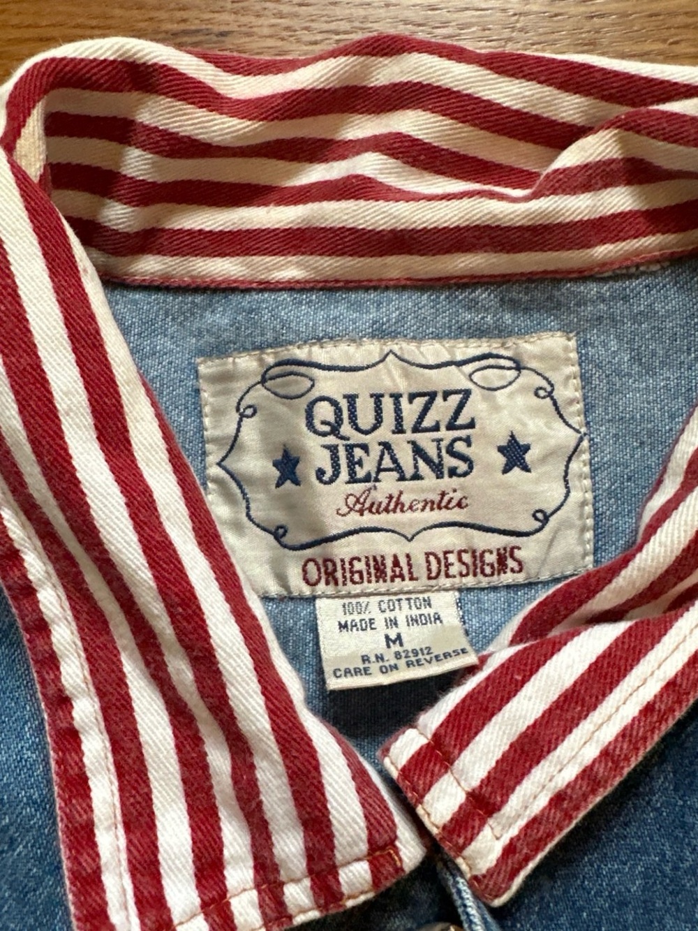 Blue Denim Vest with American flag deets - Picture 4 of 5